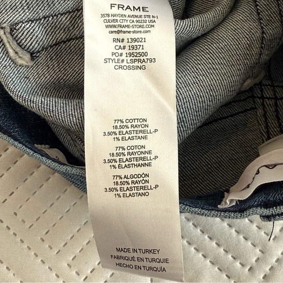 Frame Le Slim Palazzo High Rise Wide Leg Raw Hem Jeans in Crossings Size 25 - Picture 11 of 13